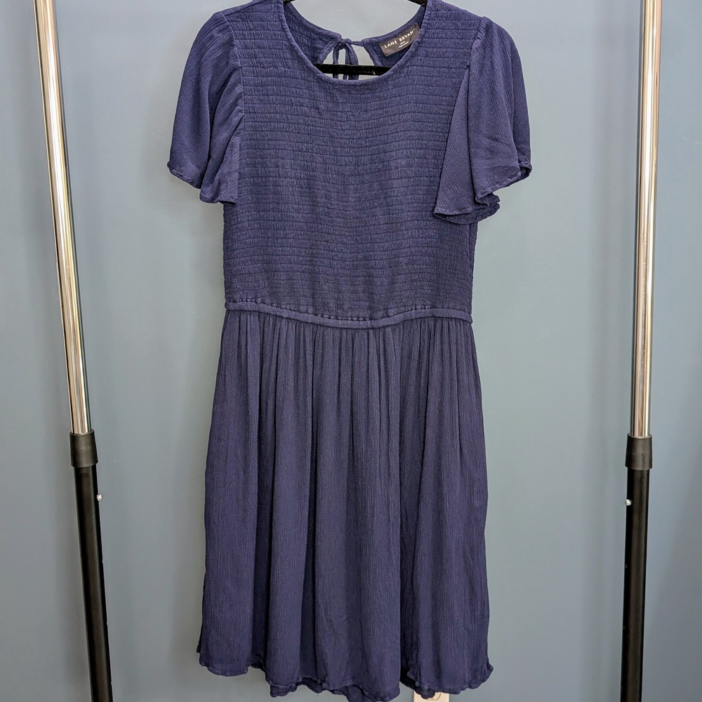 Lane Bryant Blue Flutter Sleeve Midi Sundress